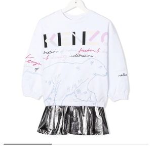 graphic-print panelled dress from KENZO KIDS